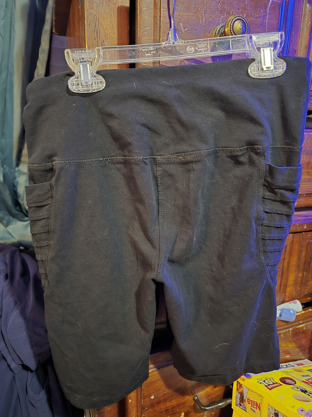 !!. Ladies XL Black High-Rise Biker Shorts with Side Ruching